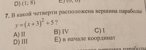 как определить где находится вершина параболы? я так поняла ответ (-3;5) но а как определить четверт