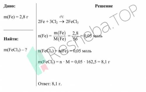 Почему хим кол-во Fe=FeCl3 в этом задании? Я никак не могу это понять