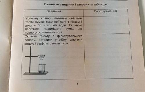 Виконати завдання і заповнити таблицю: