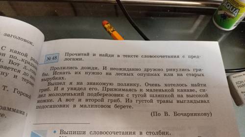 НУЖЕН ОТВЕТ с 35 упр 48Прочитай и найди в тексте словосочетания с предлогами.пролились дожди. И неож