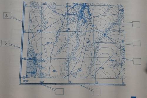 2. Уважно розгляньте частину топографічної карти до цього завдання та відповідними цифрами позначте