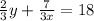 \frac{2}{3}}y + \frac{7}{3x}=18 \right.