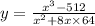 y = \frac{ {x}^{3} - 512 }{ {x}^{2} + 8x \times 64}