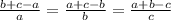 \frac{b+c-a}{a} = \frac{a+c-b}{b} =\frac{a+b-c}{c}