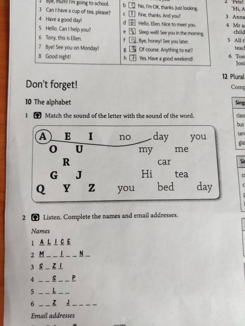 Match the sound of the letter