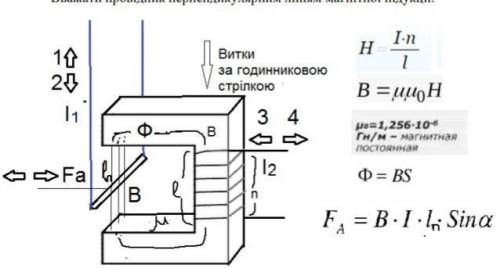 В поле электромагнита с магнитной индукцией B размещено проводник длиной lп, по которому протекает э