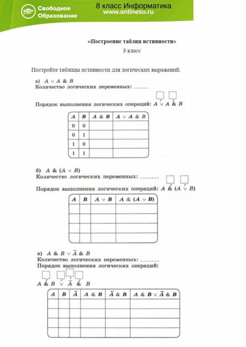 Информатика, 8 класс.