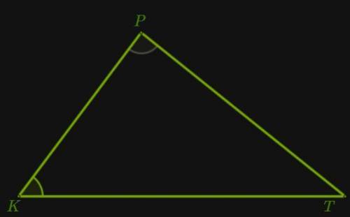 Определи площадь треугольника KPT, если KT = 5 см, ∡K=50°, ∡P=70°. SKPT=___ см2(все приблизительные