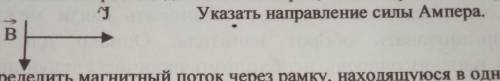 Указать направление силы Ампера.