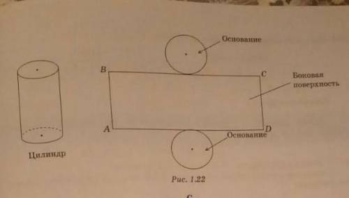 На рисунке 1.22 изображены цилиндр и его развертка. Высота цилиндра 15 см, а радиус его основания ра
