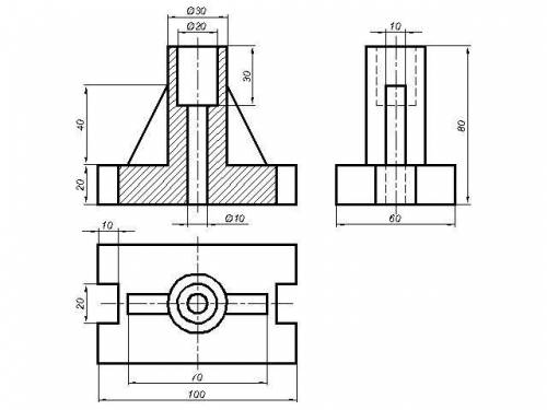 ЧЕРЧЕНИЕ Нарисовать 3 вид и сечение