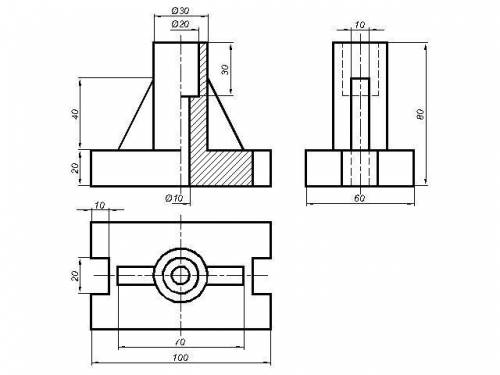 ЧЕРЧЕНИЕ Нарисовать 3 вид и сечение