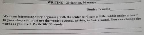 Write an interesting story beginning with the sentence I saw a little rabbit under a tree. In your