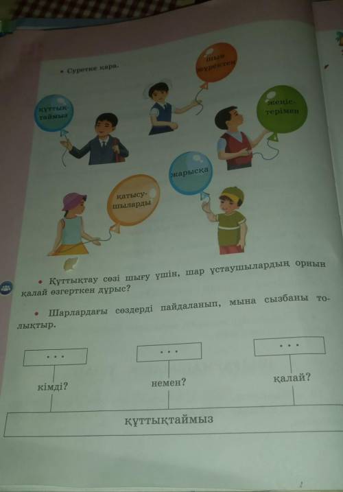 24 Суретке қара. күректен құттық- таймыз сенie- терімен жарысқа қатысу- шыларды • Құттықтау сөзі шығ