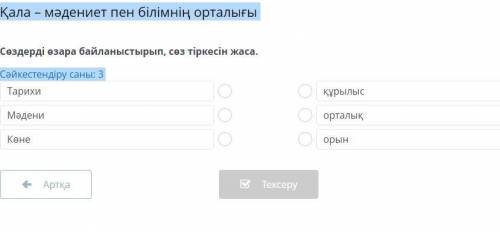 Қала – мәдениет пен білімнің орталығы Сәйкестендіру саны: 3