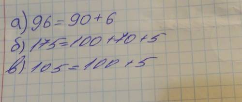 Задание 3. Разложите на простые множители числа: а) 96 ( ); б) 175 ( ); в) 105 ( ).