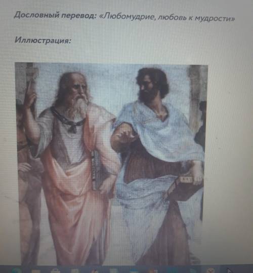 Перед Вами схема, включающая в себя дословный перевод никого термины с древнегреческого языка, а так