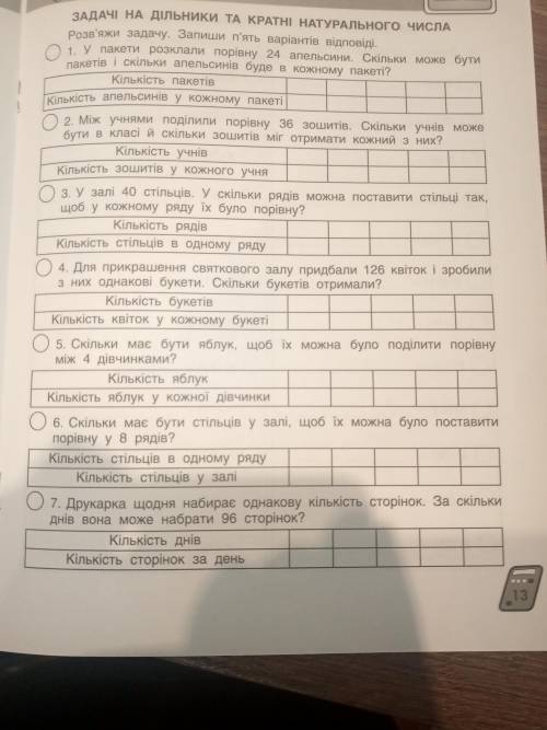 Задачі на дільники та кратні натурального числа