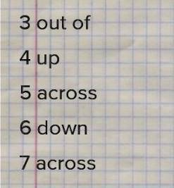 1-down,after, along 2-off , up, across 3-wothout, down, over 4- 0ff , along , up 5-on, across , out