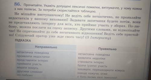 Прочитайте Укажіть допущені лексичні помилки