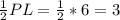 \frac{1}{2}PL = \frac{1}{2} * 6 = 3