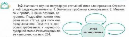 140. Напишите научно-популярную статью об этике клонирования. Отразите в ней следующие моменты: 1. Э