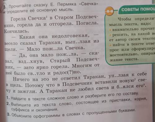 ответьте на задания по тексту:в начале мысль определите и в низу под цифрами 1 2 3.