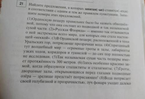 Найдите предложения, в которых запятая ставится в соответствии с одним и тем же правилом пунктуации.