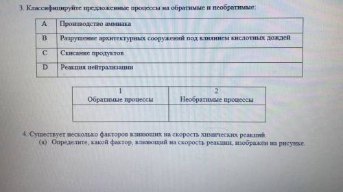 3. Классифицируйте предложенные процессы обратимые и необратимые: Производство аммиака Разрушение ар