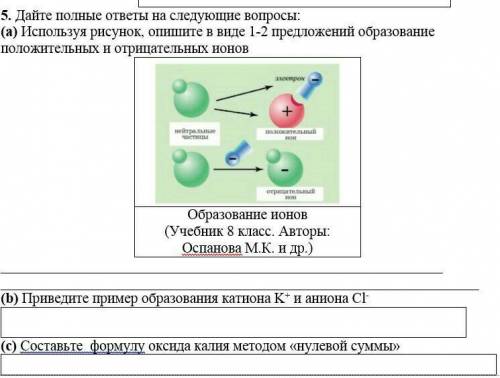 Используя рисунок опишите в виде 1-2 предложений образование положительных и отрицательных ионов