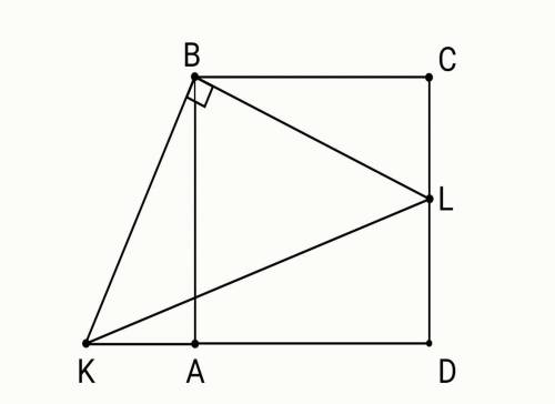 Дан квадрат ABCD. Точка L На стороне CD и точка К на продолжении стороны DA за точку A таковы, что у