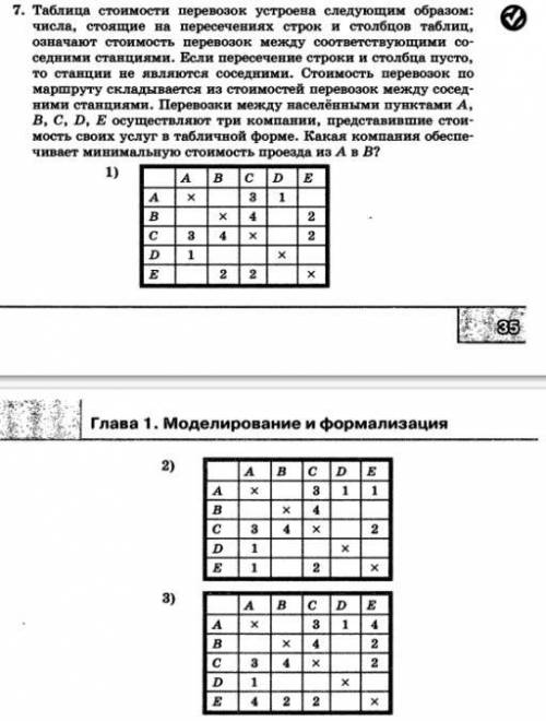 Какая компания обеспечивает минимальную стоимость проезда из A в B?