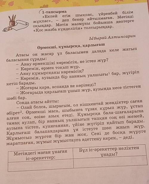 5. 1-тапсырма «Екпей егін шықпас, үйренбей білім жұқпас», деп бекер айтылмаған. Мәтінді оқыңдар. Мәт