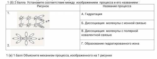 . 1б. Установите соответствие между изображением процесса и его названием1в Объясните механизм проце