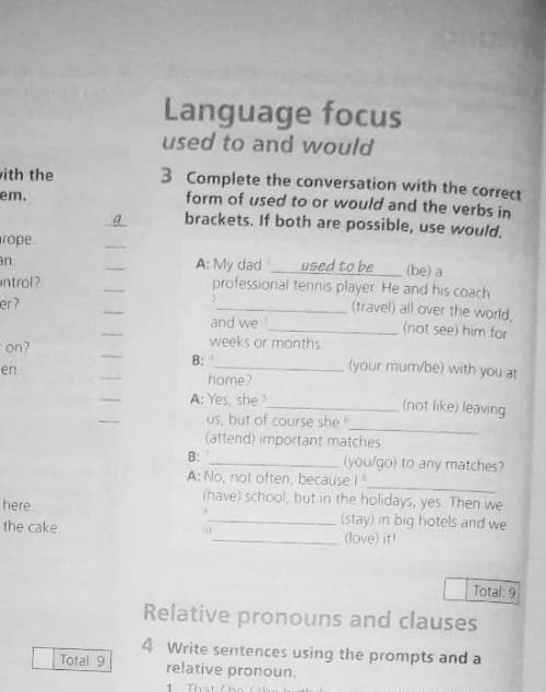 complete the conversation with the correct form of used to or owld and the verbs in brackets. it bot