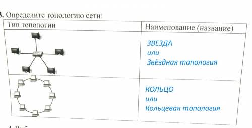 3. Определите топологию сети: Тип топологии Наименование (название)