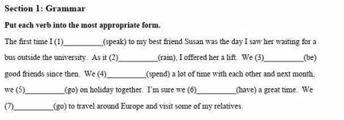 ЖАЮ МНОГО Section 1: Grammar Put each verb into the most appropriate form. The first time I(1) (spea