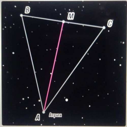 Вампиры в небе обнаружили созвездие в форме треугольника ABC. Они его очень внимательно рассматривал