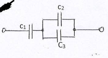 Рассчитайте общую емкость напряжения c, если c1=4pF и C2=C3=2pF