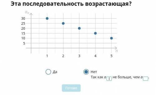 Эта последовательность возрастающая? Да или нет. Так как... Я знаю какая эта последовательность, но