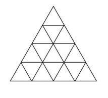 5. Правильный треугольник со стороной 4 разбит на 16 маленьких правильных треугольников со стороной