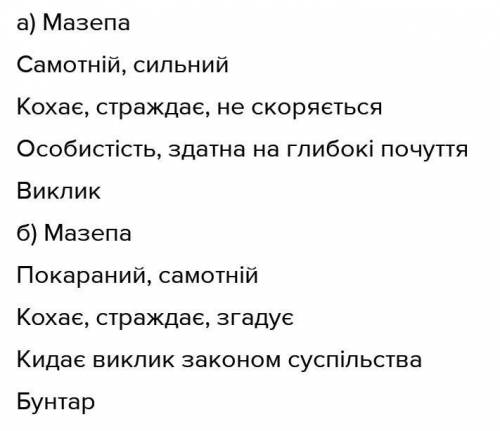 Складіть сенкан зі словом Мазепа (романтичний герой) на основі поеми Мазепа