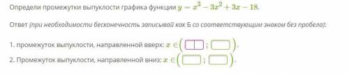 Определи промежутки выпуклости графика функции