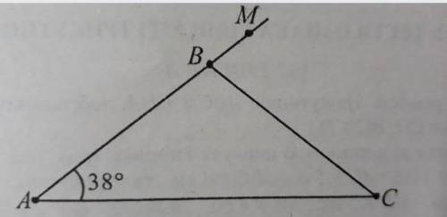 даю 30б Відомо, що трикутник АВС pівнобедрений, у нього АС - основа. Точка М належить променю АВ. Зн