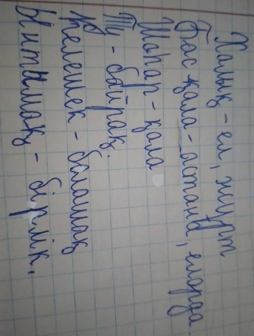 6-тапсырма. Берілген сөздердің синонимдерін өлең жолдарынан тауып жазыңдар. Халық, бас қала, шаһар,