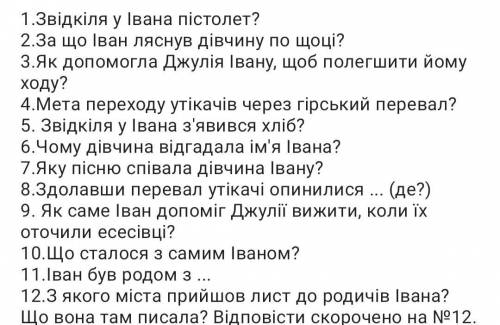 Тест по твору Альпійська Балада