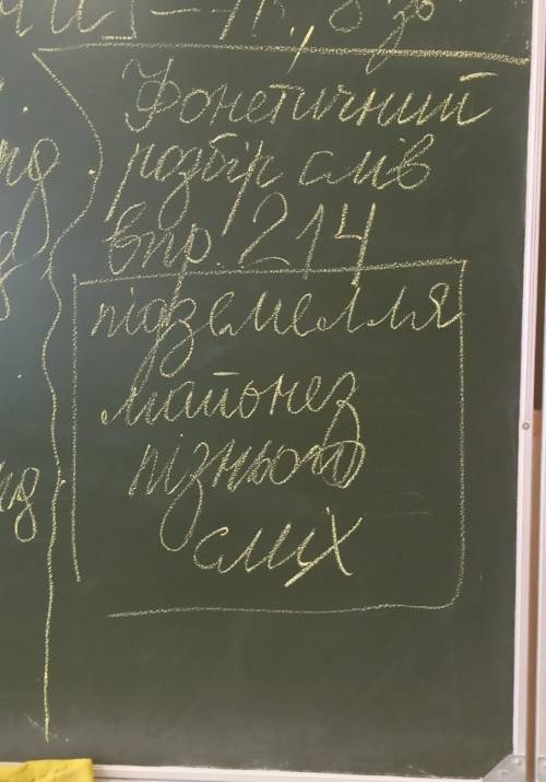 : фонетичний розбір слів підземелля,майонез,пізнього,слух