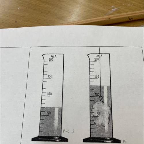 2. На рисунках показано тело, которое помещают в мензурку с водой. Масса тела 56г. с ре | А) определ