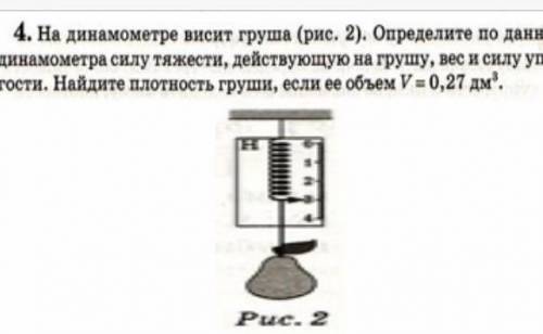 на димамометре висит груша.Опреределите по данным димамометра силу тяжести, действующую на грушу, ве