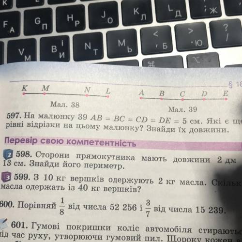 2598. Сторони прямокутника мають довжини 2 дм і 13 см. Знайди його периметр. (598 завдання)